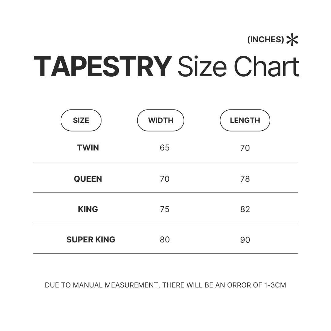 Tapestry Size Chart - Stray Kids UK Shop